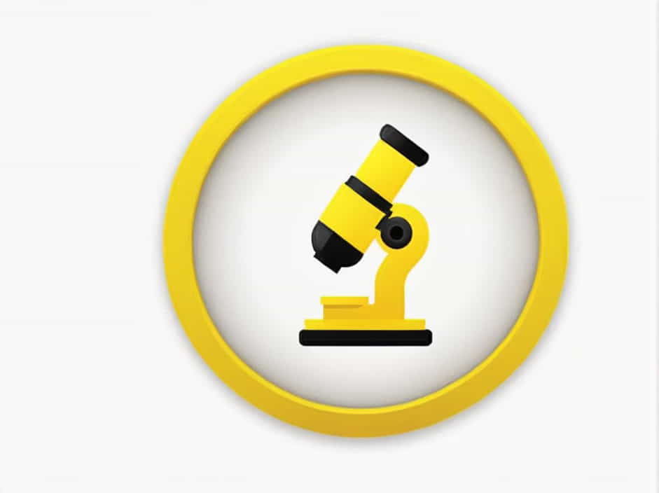 Yellow Objective Lens On A Microscope