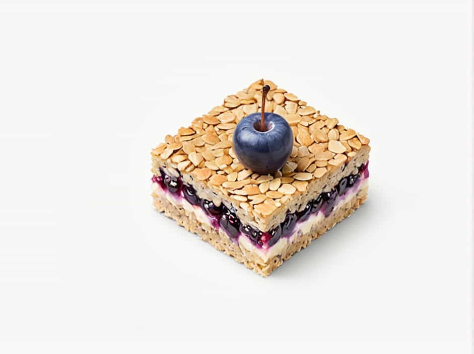 Yoghurt Topped Apple And Blackcurrant Flapjack