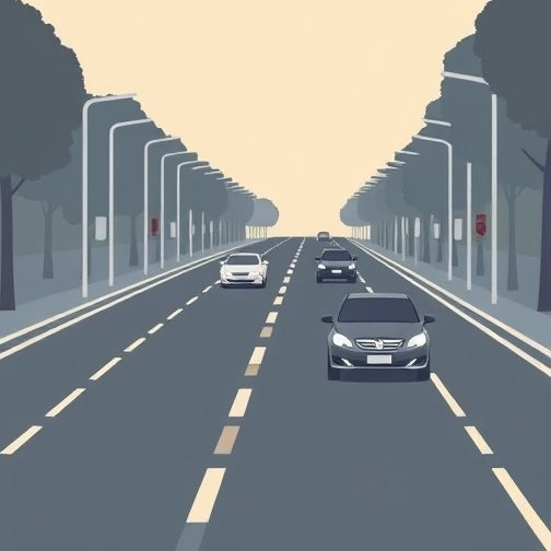 Driving On Roadway Laned For Traffic