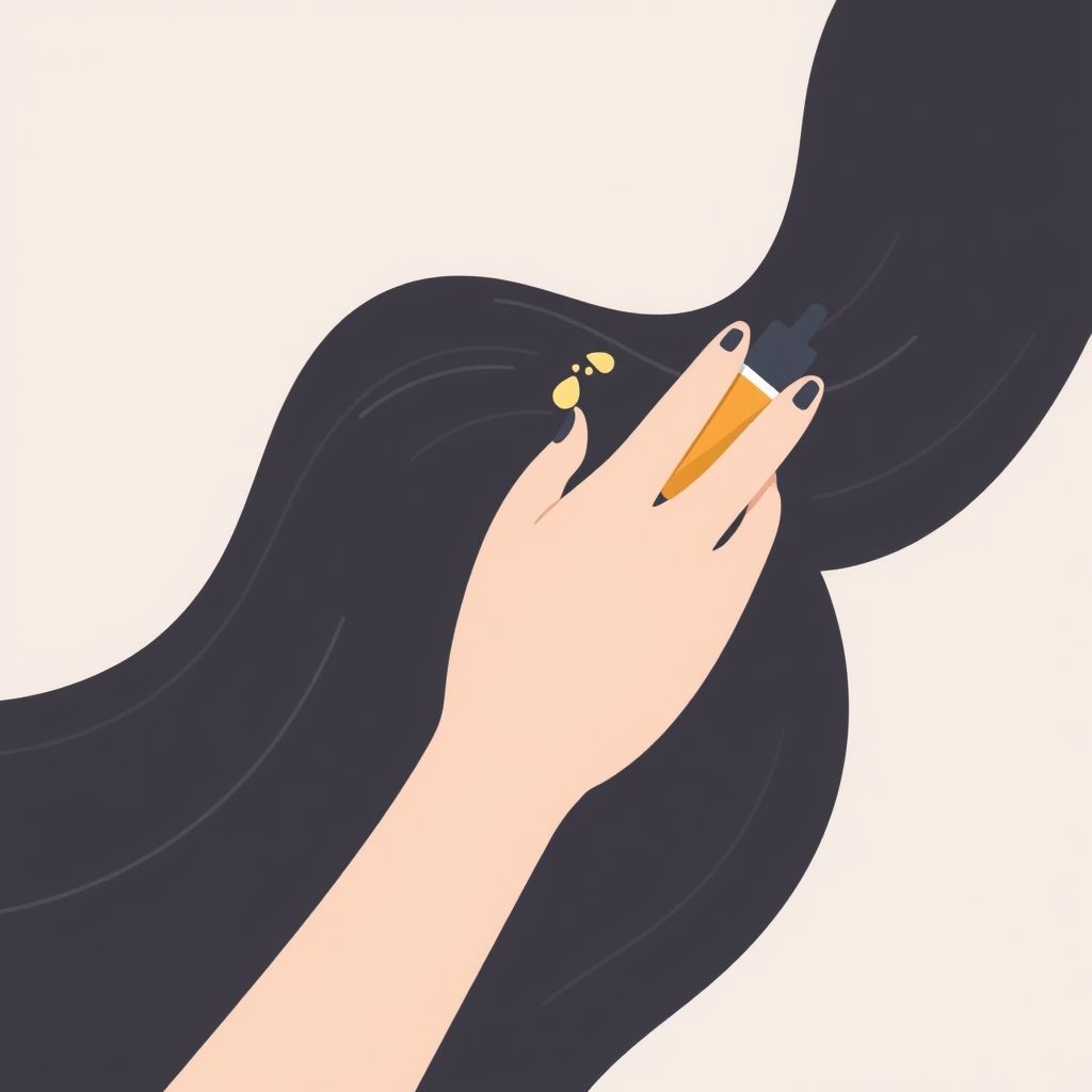 Flattening Hair With A Serum For Sleekness