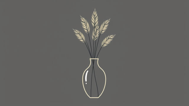 Vase With Pampas Grass